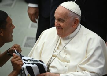 Pope Francis (Photo by Filippo MONTEFORTE / AFP)