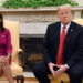 (FILES) US President Donald Trump meets with Nikki Haley, the United States Ambassador to the United Nations in the Oval office of the White House on October 9, 2018 in Washington, DC. – Florida Governor Ron DeSantis suspended his campaign for the Republican presidential nomination on January 21, 2024, saying he would throw his support behind frontrunner Donald Trump. His withdrawal from the race comes less than two days before the New Hampshire primary, where polls showed him far behind ex-president Trump and former UN ambassador Nikki Haley. (Photo by Olivier Douliery / AFP)