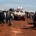 A United Nations Organization Stabilization Mission in the Democratic Republic of the Congo (MONUSCO) armoured personnel carrier (APC) drives through a road in Rhoe camp for the internally displaced people (IDPs) in Djugu's territory, north-east of the Democratic Republic of Congo. (Reuters/File)