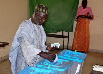 A man casts his vote on September 1, 2018 at the polling station in Nouakchott for the country's legislative, regional and local elections. - Mauritania, a frontline state in the  fight against Islamic extremism, voted on September 1 in legislative, regional and local elections that will test head of state Mohamed Ould Abdel Aziz's record seven months before a presidential vote. Military personnel cast their ballots Friday to free themselves up to provide security in the vast and arid west African state with a registered electorate of some 1.4 million. (Photo by AHMED OULD MOHAMED OULD ELHADJ / AFP)        (Photo credit should read AHMED OULD MOHAMED OULD ELHADJ/AFP/Getty Images)