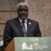 African Union Commission (AUC) Chairperson Moussa Faki Mahamat gives a speech during the 5th mid-year coordination meeting of the African Union, at the United Nations (UN) offices in Gigiri, Nairobi, on July 16, 2023. (File Photo: CFP)